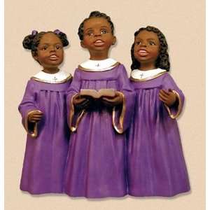  African American Childrens Choir Figurine in Purple
