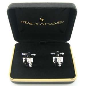 Stacy Adams Black and White Crystal Pattern Cufflinks