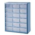    18 18 Bin Plastic Drawer Parts Storage Organizer Cabinet, Light Blue