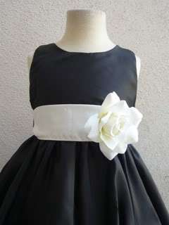 Z5 black & white flower girl dress PO1 SIZE 2 4 6 8 10  
