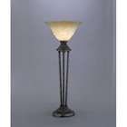   in. Antique Silver Reverse Painted Glass and Brushed Nickel Table Lamp
