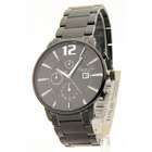 Kenneth Cole NY Black IP Stainless Steel Mens Day Date Month 24Hour 