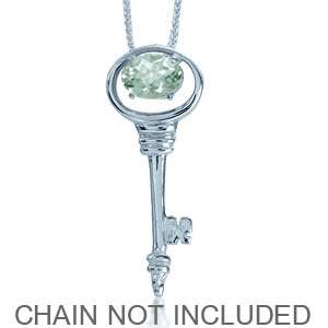   27 am genuine green amethyst sterling silver key pendant pd0068517