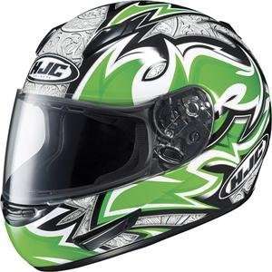    HJC CL 15 Mutant Helmet   Medium/Black/Green/White Automotive