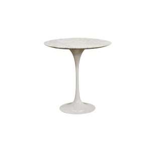 Immer White Marble Mid Century Style End Table