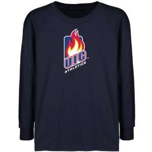 NCAA UIC Flames Youth Navy Blue Athletics Team Logo Long Sleeve T 