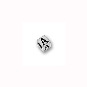  Charm Factory Pewter 4 1/2mm Alphabet Letter A Bead: Arts 