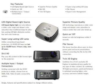 lg mini beam portable xga led projector hx300 hx300g black model