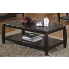 Coaster Contemporary Rich Cappuccino Coffee Table with Bottom Shelf by 