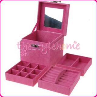 Colors Ring Necklace Jewelry Display Storage Case Box  