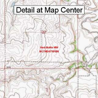 USGS Topographic Quadrangle Map   Red Butte NW, North Dakota (Folded 