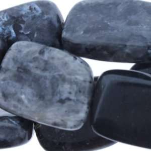  Black Labradorite  Rectangle Plain   25mm Height, 17mm 