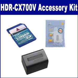  Sony HDR CX700V Camcorder Accessory Kit includes: KSD2GB 
