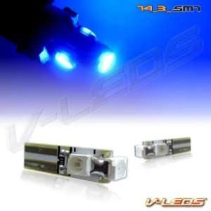  2 V LEDS 3 SMT BLUE WEDGE BASE DASH LIGHT BULBS 37 74 Automotive