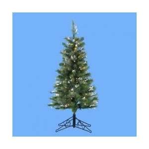  4 Pre Lit Artificial Pine Christmas Tree   Clear Lights 