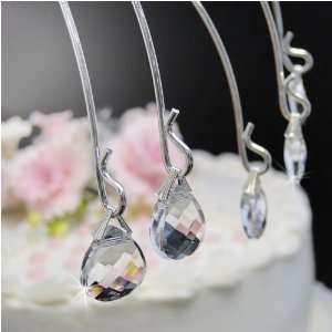  Set of 5 Simple Crystal Drops Wedding Cake Jewelry
