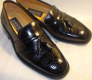 MORETTI mens shoes black Loafers US sz 7.5 M  
