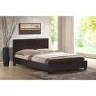 Home Source Faux Leather Bed in Distressed Dark Brown   Size Twin