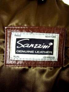 mens dark brown SANSZINI leather jacket blazer coat western sz 3XL 54 