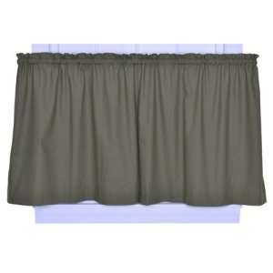   Curtain 007 Green Logan Solid Color Tailored Tier Curtains in Green