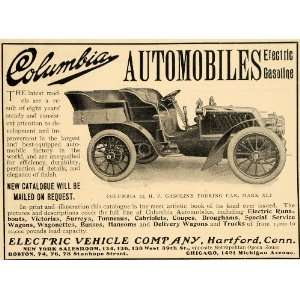  1903 Ad Electric Vehicle Columbia Gasoline Touring Car 