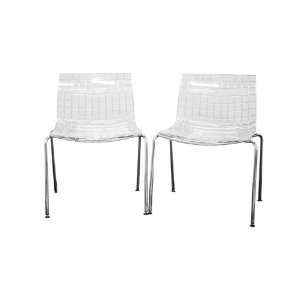   Obbligato Clear Acrylic Accent Chair Set of 2: Home & Kitchen
