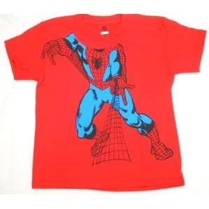   Spider Man Body Kids Large (Size 7) T Shirt Red 