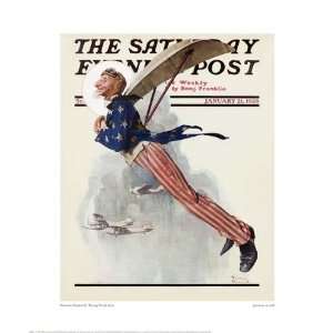  Norman Rockwell   Flying Uncle Sam Giclee: Home & Kitchen