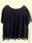 Talbots Woman Black Lace Short Sleeve Top Forest Green Snap In Tank 