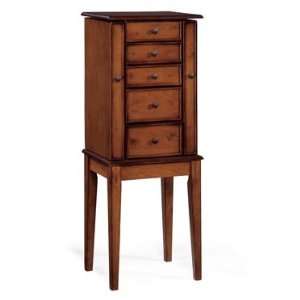 Powell English Country Aged English Brown Jewelry Armoire:  