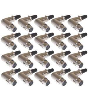  20 XLR FEMALE Right Angle Cable Plugs GLS Audio 
