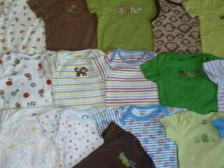   BABY BOYS LOT NEWBORN 0 3 3 6 MONTHS SUMMER CLOTHES LOT ONESIES  