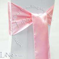 108 Pink Satin Chair Cover Sash Bow Wedding Party Banquet 