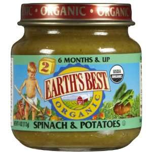  Earths Best, Strained Spinach & Potato Org, 4 OZ (Pack of 