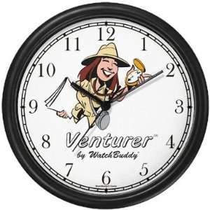  Venturer Woman Wall Clock by WatchBuddy Timepieces (Slate 