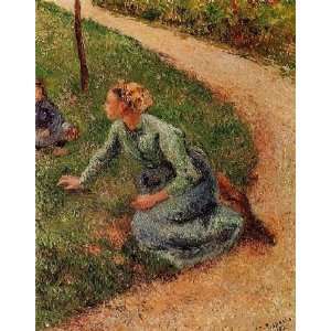   name: Peasant Trimming the Lawn, by Pissarro Camille Home & Kitchen