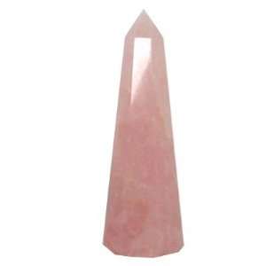 Rose Quartz Tower 01 Pink Crystal Point 8 Sided Wand Love Heart Chakra 