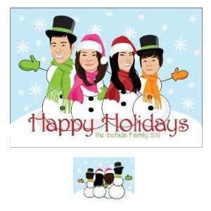  12014 Snowman Family of 4 Christmas Cards: Home & Kitchen
