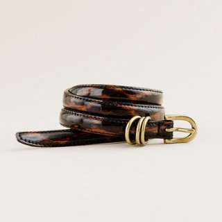 Skinny leopard patent belt   belts   Womens accessories   J.Crew