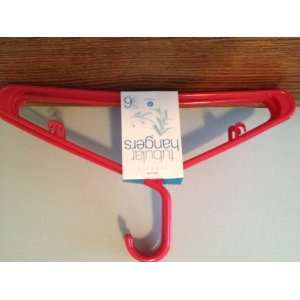 Six (6) Pack RED Plastic Tubular Hangers:  Home & Kitchen