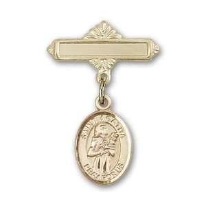   Baby Badge with St. Agatha Charm and Polished Badge Pin Jewelry