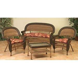   Wicker Patio Set   Table, Loveseat and Chairs: Patio, Lawn & Garden