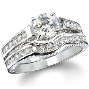    Brooklyns Sterling Silver CZ Engagement Ring Set   9: Jewelry
