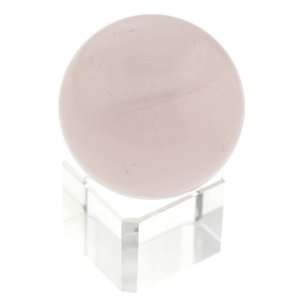  30mm Rose Quartz Crystal Ball with Glass Display Stand 