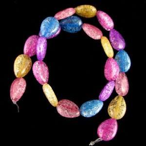   18mm multicolor crack crystal teardrop beads 16strand