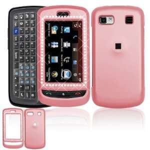 Premium   LG Xenon GR500 Protex Pink Rubber Feel with White Diamond 