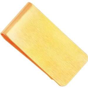  Gold Plated Rectangle Money Clip: Jewelry