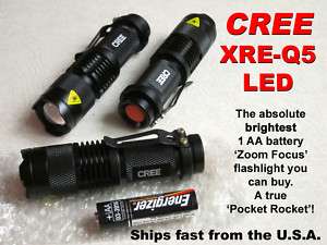 CREE XRE Q5 , AA powered flashlight The Pocket Rocket  