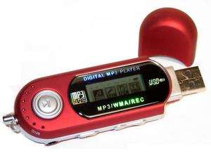   LCD USB WMA MP3 Music Player FM Radio Voice Recorder Flash Drive Red