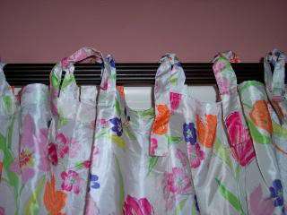 JC PENNEY HOME VALANCE TIE TABS 54 X 15 FLORAL PINK NIP  
